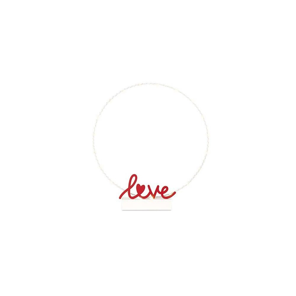 CERCHIO BIANCO CON LOVE E LED D46 D50.5